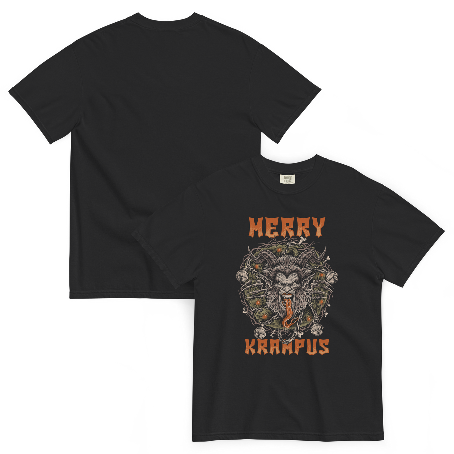 Merry Krampus Tee: Yuletide Horror is Coming to Town | Comfort Colors Tee