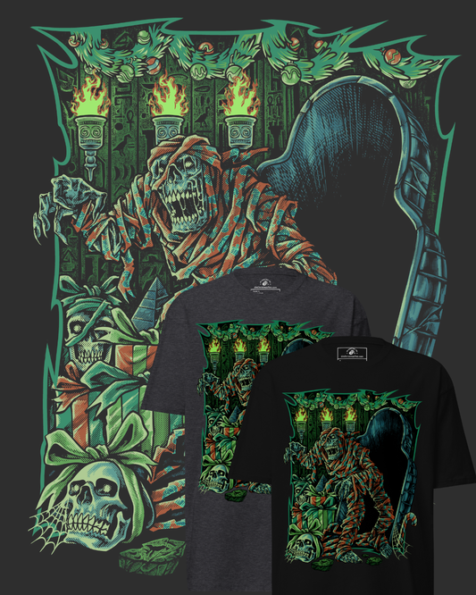 A Very Scary Christmas Mummy T-Shirt | Ghoulish Holiday Horror Tee