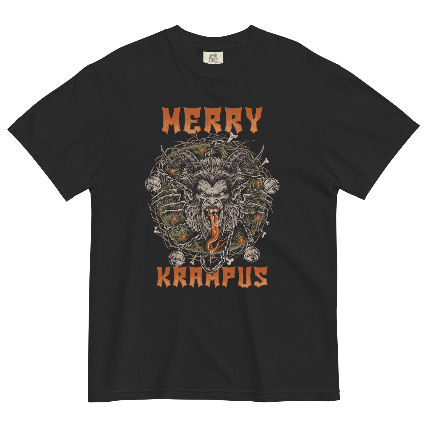Merry Krampus Tee: Yuletide Horror is Coming to Town | Comfort Colors Tee