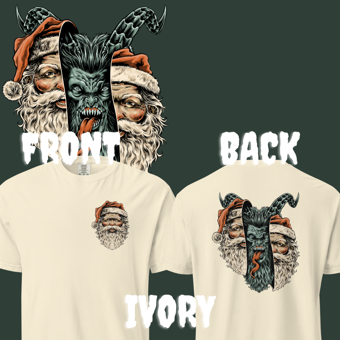 Team Santa: Krampus v Santa Double Sided Tee