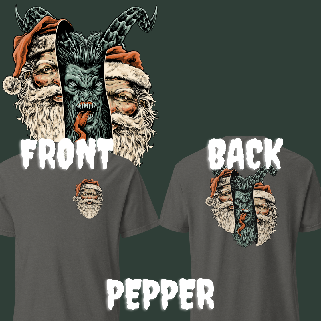 Team Santa: Krampus v Santa Double Sided Tee