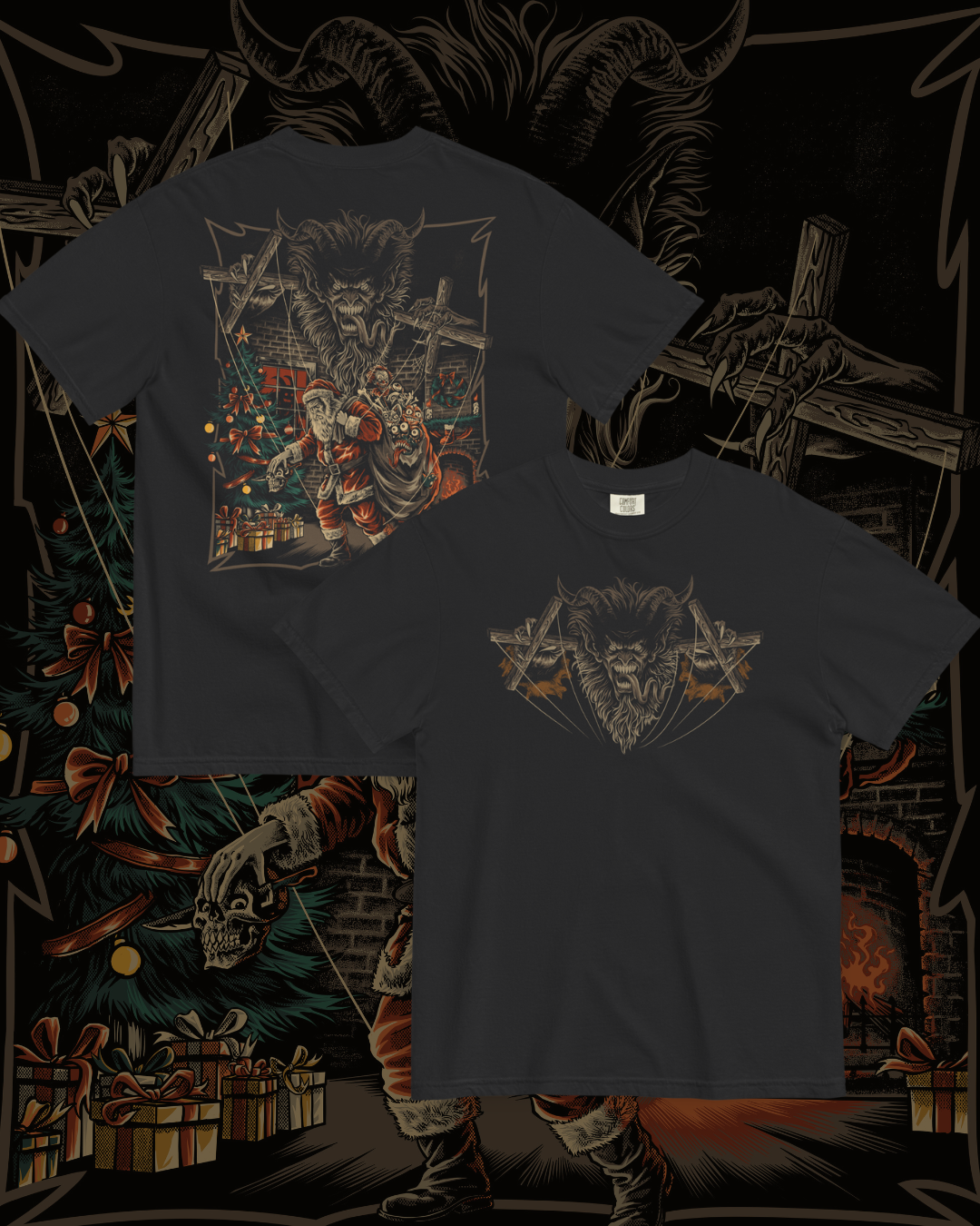 The Puppet Master | Krampus & Santa Double Sided Graphic Tee