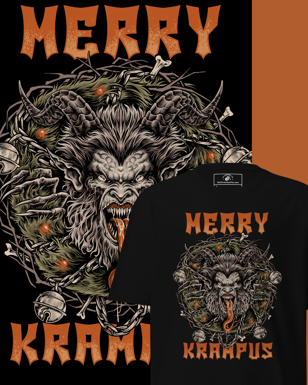 Merry Krampus Tee: Yuletide Horror is Coming to Town