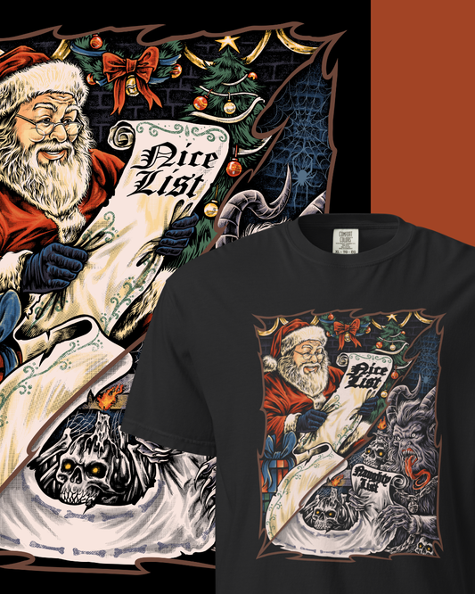 Santa’s Naughty & Nice Showdown Tee  Comfort Colors Tee