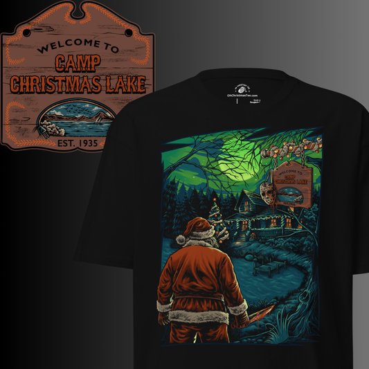 The Santa Slasher Tee: Welcome to Camp Christmas Lake