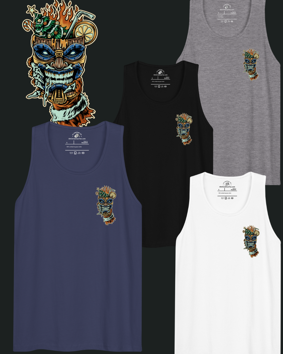 Tiki Noel — Christmas Tiki Logo Tank