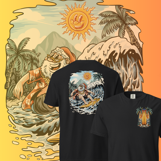 Santa’s Hang Ten Tee (Double Sided)