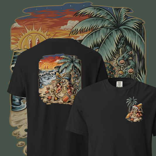 Frosty the Beach Christmas T-Shirt (Double Sided)