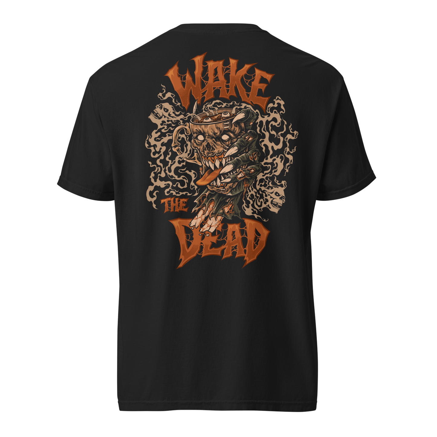 Wake The Dead Coffee T-Shirt (Double-Sided Print)