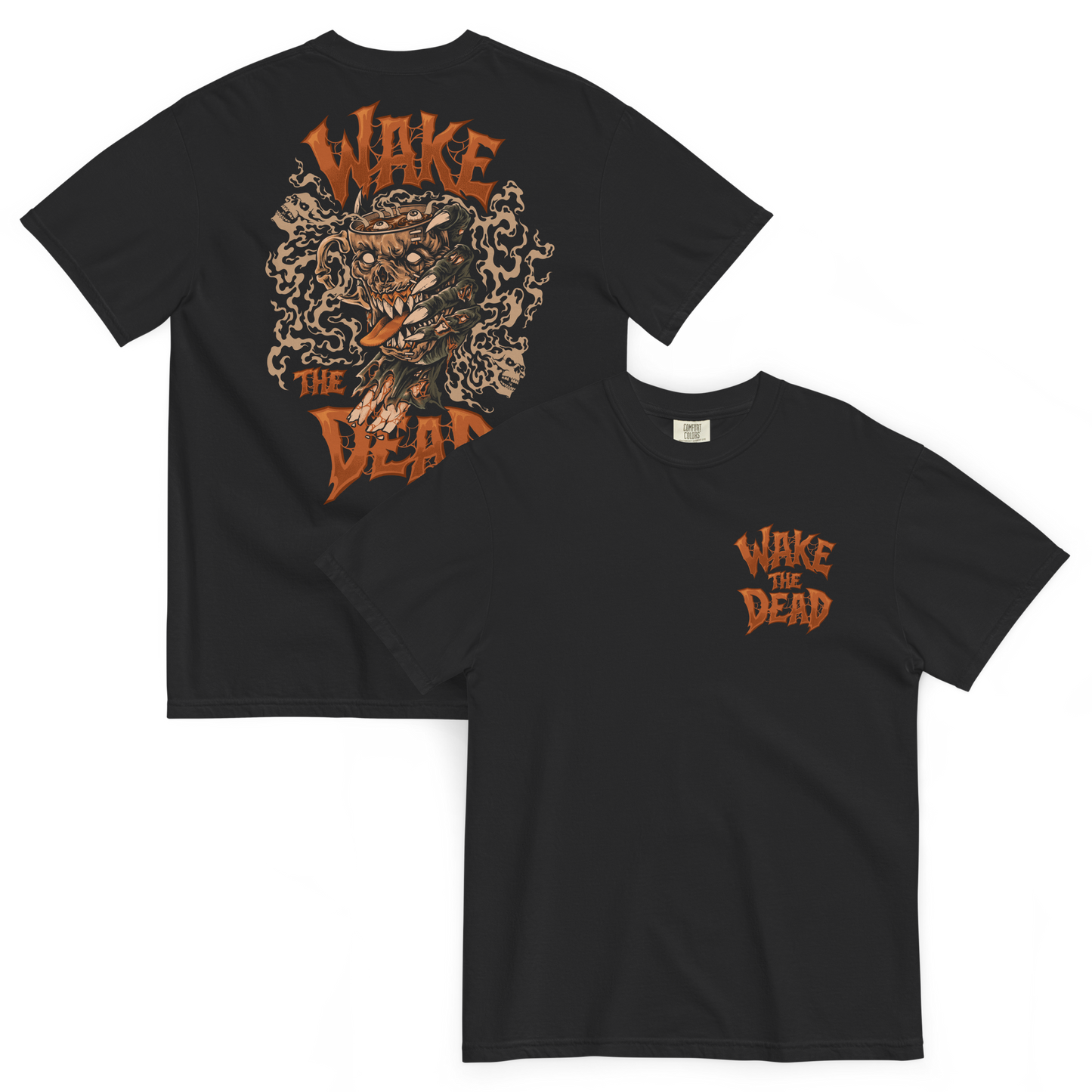 Wake The Dead Coffee T-Shirt (Double-Sided Print)