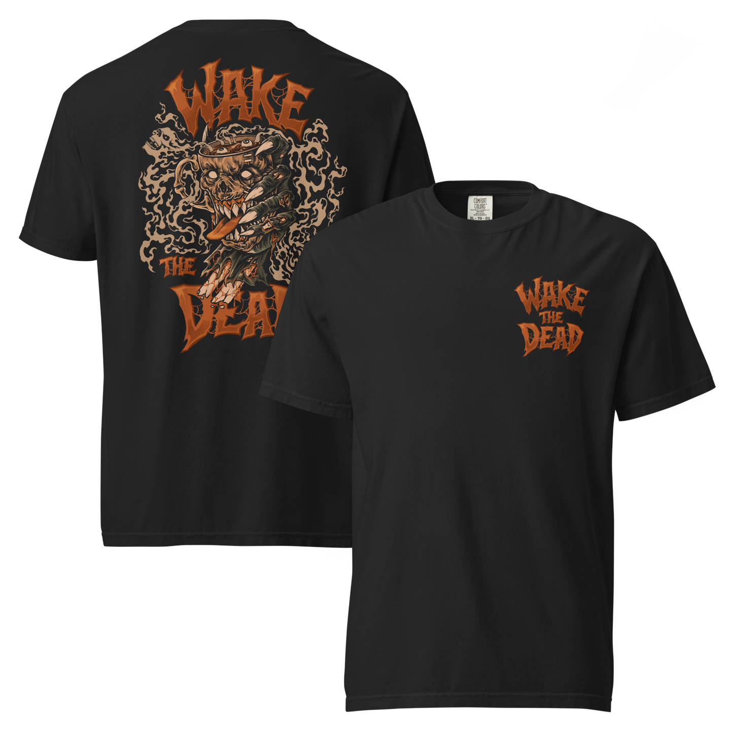 Wake The Dead Coffee T-Shirt (Double-Sided Print)