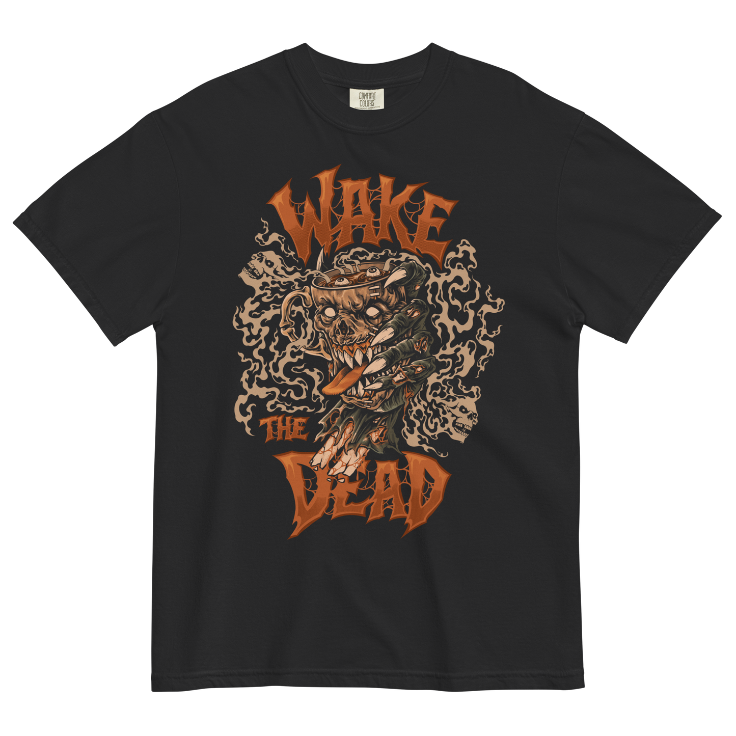 Wake The Dead Coffee T-Shirt (Front Print)